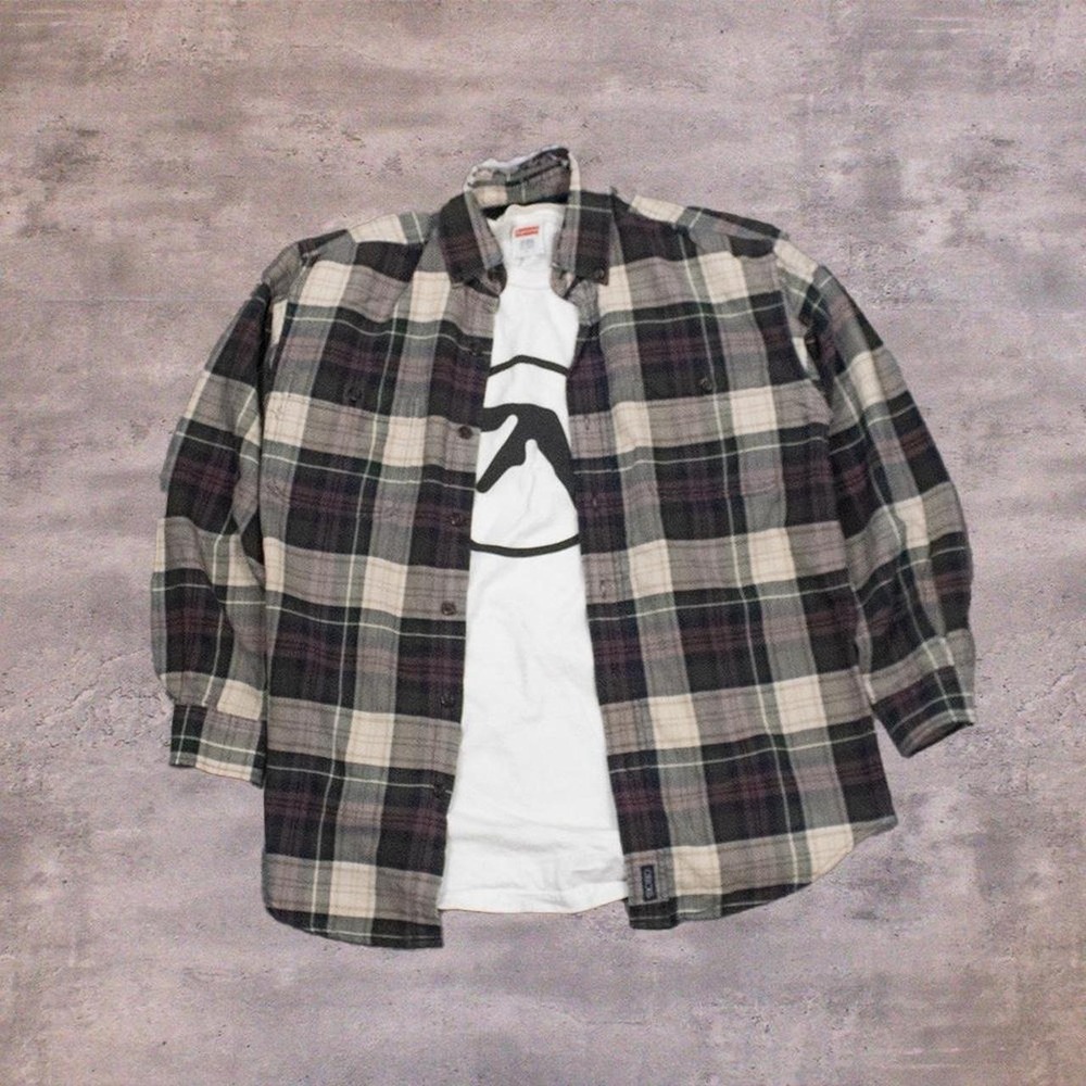 90's Cherokee Plaid Flannel Earth Tone Skater Style Cotton Button Up Shirt